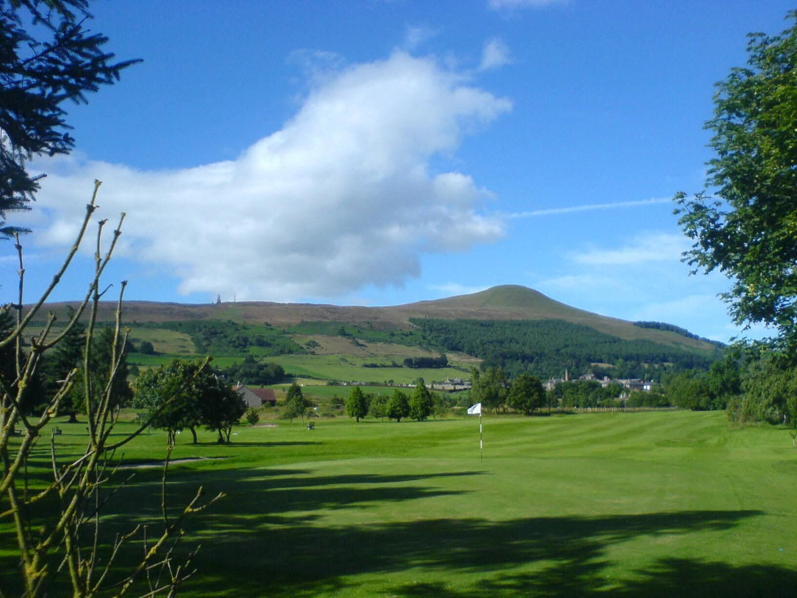 View looking down Hole 2 and 11 at Falkland Golf Club